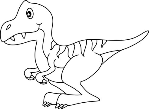 Dinosaur carton line art for coloring book page.