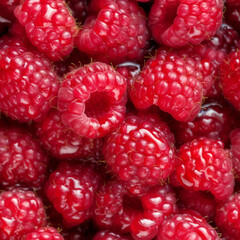 red raspberries. seamless pattern, Generative AI, 