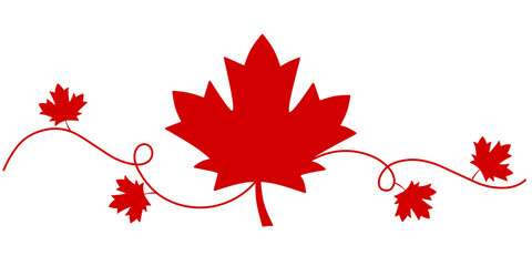 Canada day line art style vector illustration, canada day background