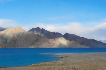 Hidden spot in Pangong lake, in Good weather, Merak, Ladakh, India