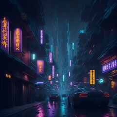 Cyberpunk City with outstanding colors, futuristic city, cityscape, technology, simulation, generative ai