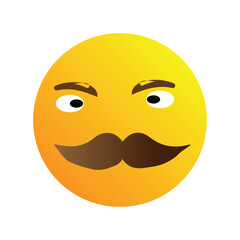 Mustache covered smiley emoticon