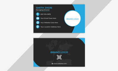 Double-sided creative business card vector design template. Business card for business and personal use. Vector illustration design. Horizontal layout, Print 