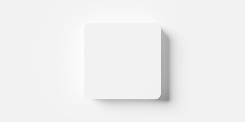 Obraz na płótnie Canvas Modern minimal white single offset rounded square geometrical podium background flat lay top view from above