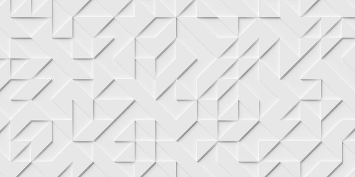 Two layer offset abstract white polygon geometrical triangles pattern background wallpaper banner flat lay top view from above