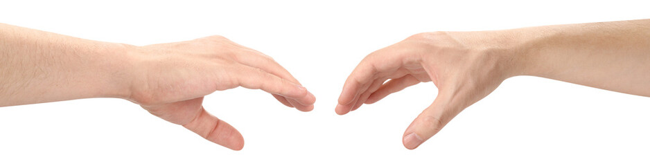 Hand holding something, cut out