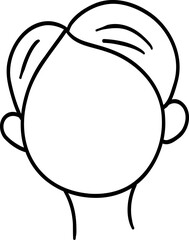 Doodle boy face silhouette