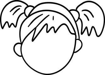 Doodle girl face silhouette