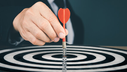 Business targets the bullseye. The dartboard is the target and the objective, and the dart...