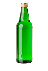 Soda water in glass bottle.