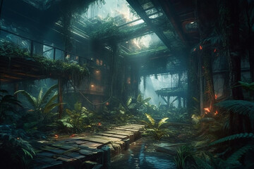 Dark twisted reality, futuristic jungle.