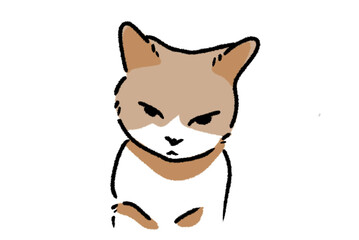 Grumpy cat illustration cartoon flat