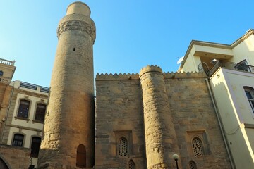 Ancient mosque in the old city center, Baku