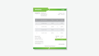 Vector creative minimal invoice design template .