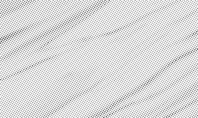 Halftone vector background. Monochrome halftone pattern. Abstract geometric dots background. Pop Art comic gradient black white texture. Design for presentation banner, poster, flyer, business card.