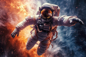 Astronaut with universe theme