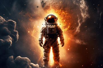 Astronaut with universe theme