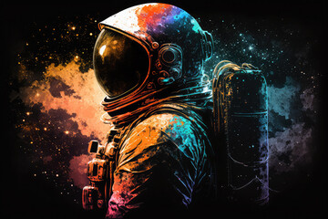 Fototapeta na wymiar Astronaut with universe theme