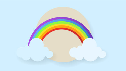 Weather rainbow, lightning, moon, cloud, snow, and stars , illustration of the weather concept isolated on transparent background ,  Flat Modern design, illustration Vector EPS 10