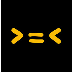Less than greater icon vector logo design template