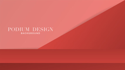 Abstract minimal  display  presentation in red background, illustration 3d Vector EPS 10