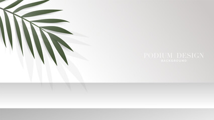 Podium minimal with palm tree abstract background , 3D stage podium display product , stand to show cosmetic products ,illustration 3d Vector EPS 10