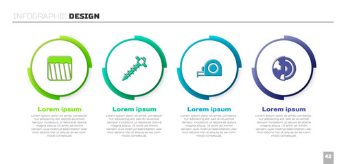 Set Ground, Construction jackhammer, Roulette construction and Earth core structure crust. Business infographic template. Vector