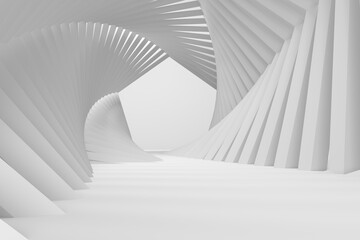 Abstract pentangon white room for background.3d rendering