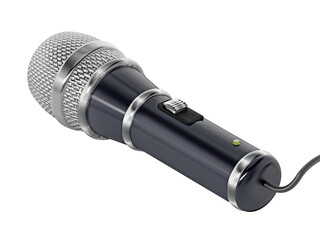 Classic design cable microphone on transparent background.  3D illustration