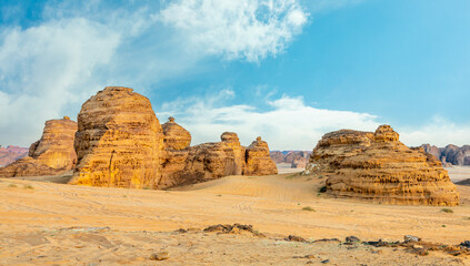 Fototapeta na wymiar Desert erosion formations near Al Ula, Saudi Arabia