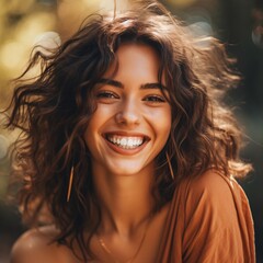 A AI-generated non-existing beautiful women smiling