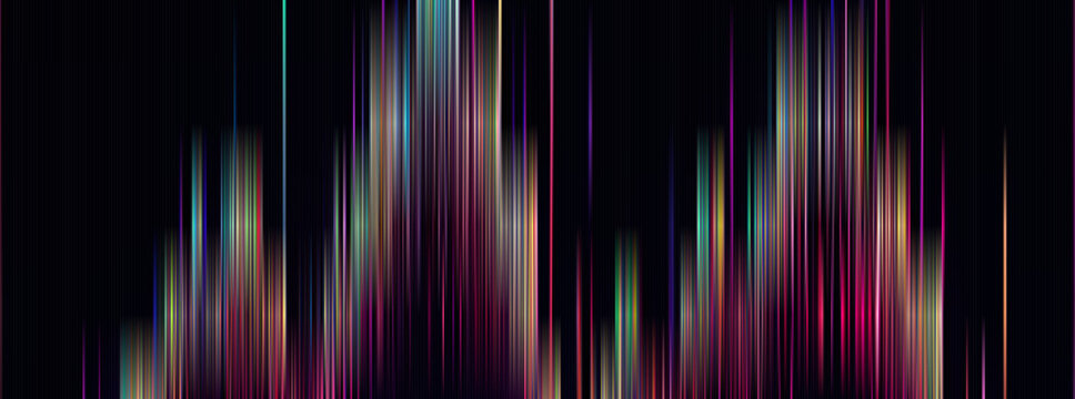Trendy glitch pattern on dark background. Modern style vector. Abstract geometric elements
