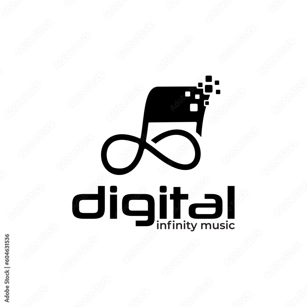 Poster infinity music not symbol logo design