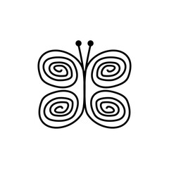 outline decoration butterfly logo design