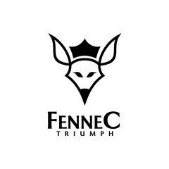 Fennec fox head logo design