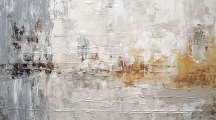Oil painting's gray and white texture as abstract background. (Generative AI)