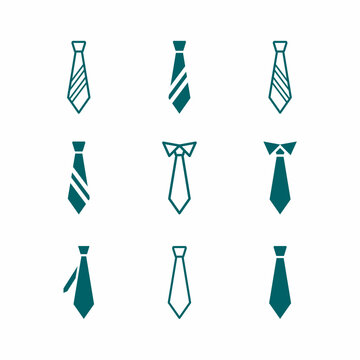 set of neck tie vector icon