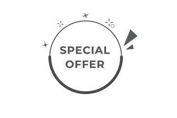 Special Offer Button. Speech Bubble, Banner Label Special Offer