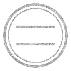 Silver rubber stamp with the text