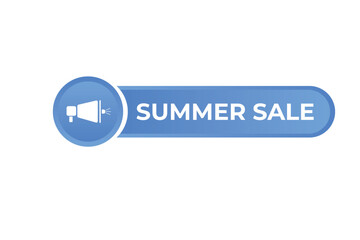 Summer Sale Button. Speech Bubble, Banner Label Summer Sale