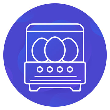 incubator and eggs line design icon 
