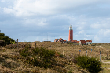 Fototapeta na wymiar Phare de Eierland, Mer des Wadden, île de la Frise, Ile Texel, Pays Bas