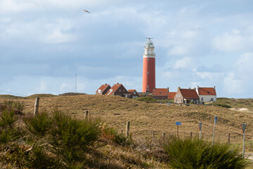 Fototapeta na wymiar Phare de Eierland, Mer des Wadden, île de la Frise, Ile Texel, Pays Bas