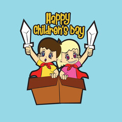 the rich kid illustration design for children's day event