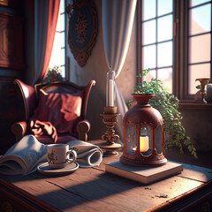 Stimmungsvolle Standkerze, KI generiertes Bild