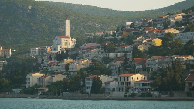 Charming village of Neum on the Adriatic Sea with its colorful houses, in Bosnia