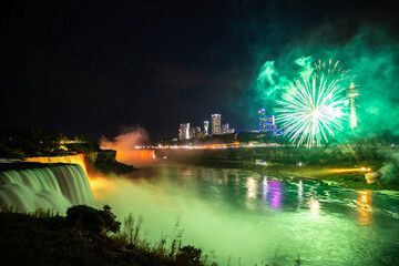 Fireworks over Niagara falls