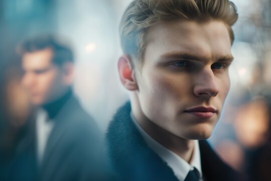 Young businessman clean shaven and ready for an interview. Ai generated.