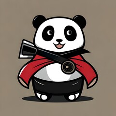 Fototapeta premium panda and bamboo generate with Ai tool 