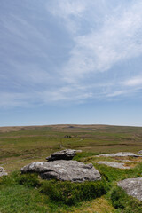 Landscape of Dartmoor National Park in Devon, UK. 